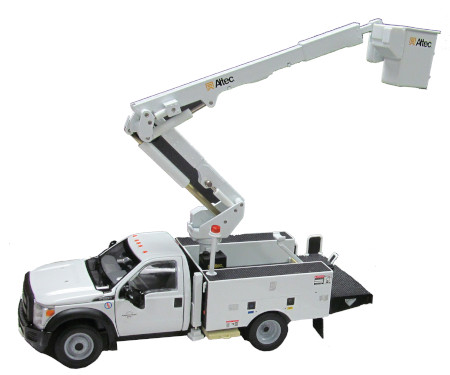 toy bucket truck with wood chipper