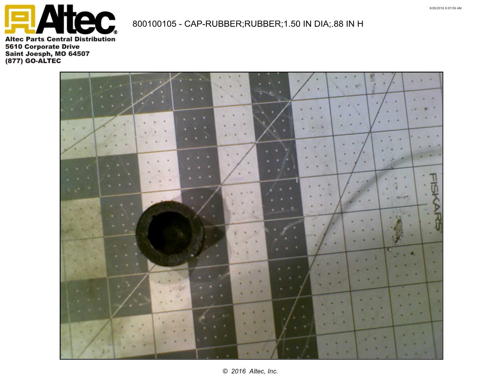 McMaster-Carr 9567K13 Rigid Plastic Push-On Round Caps (For 1" OD) (19/ ...