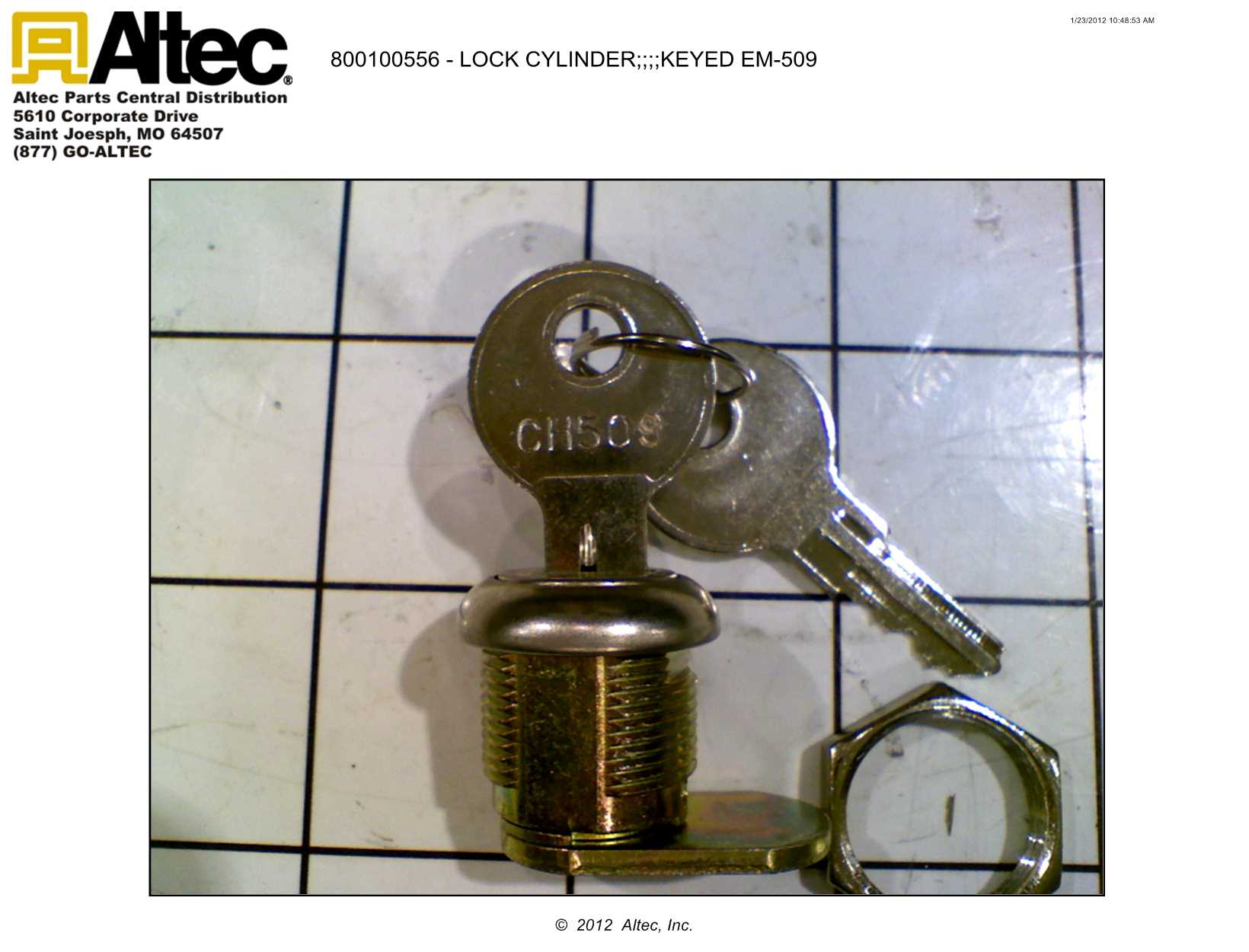 Cylinder Locks & Replacement Keys Altec Inc.