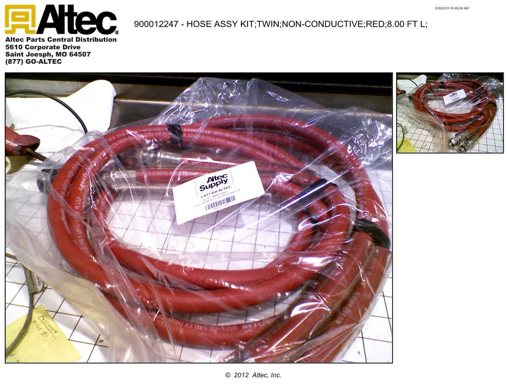 Altec Supply NonConductive Tool Hose Assemblies with Swivels and Quick