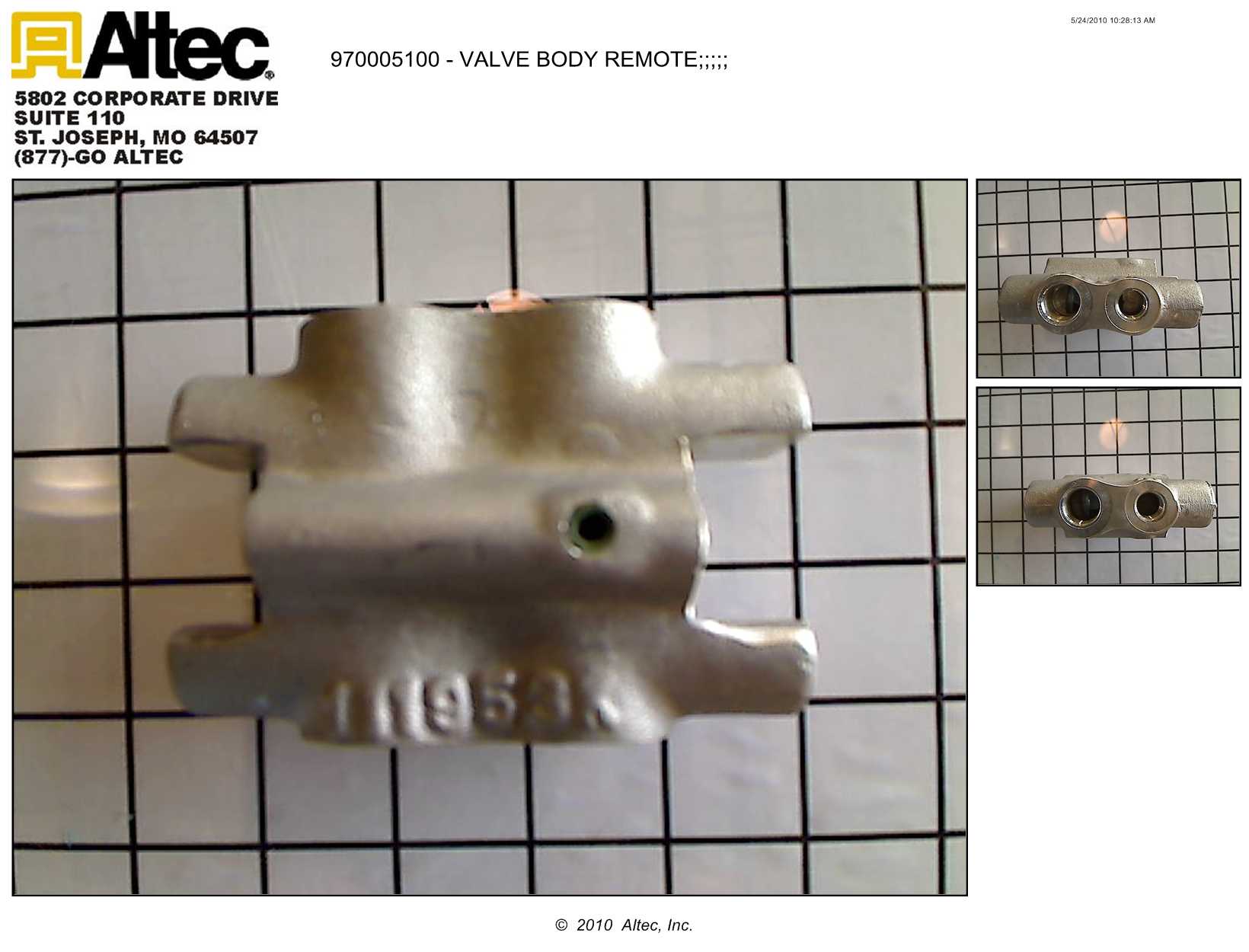 Greenlee 40291 Replacement Part Valve Body Assembly, Remote "On/Off