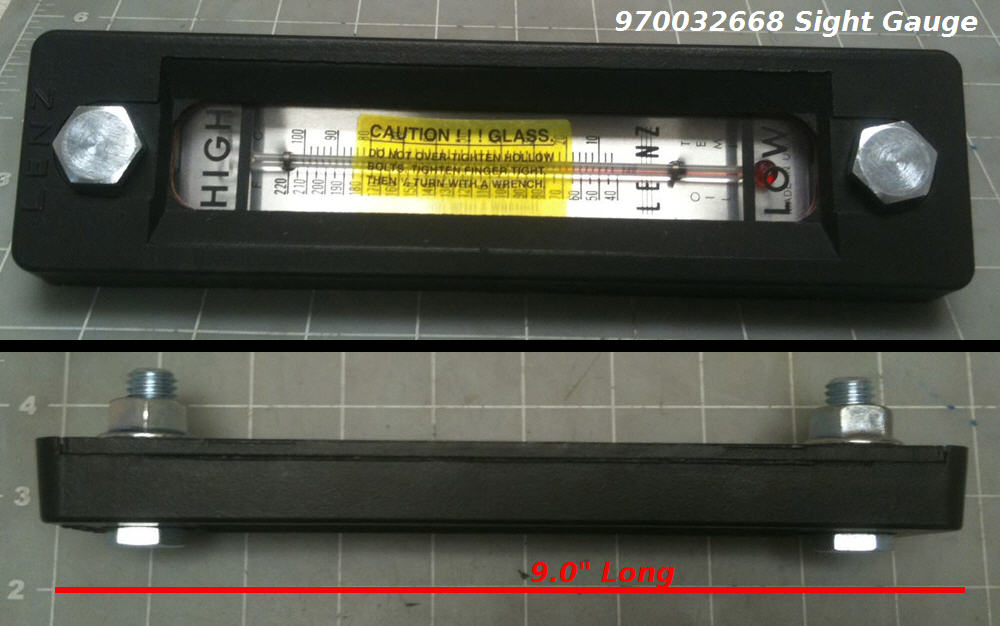 Lenz T5507 Hydraulic Sight Gauge 7" Level/Temp gauge With 1/213